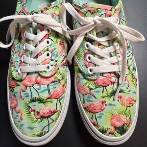 Vans 9 Med Flamingo Print Canvas Sneakers